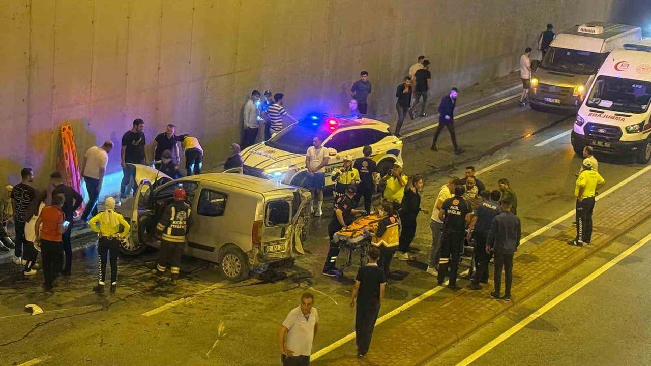Konya'da alt geçitte kaza: 1’i ağır 7 yaralı