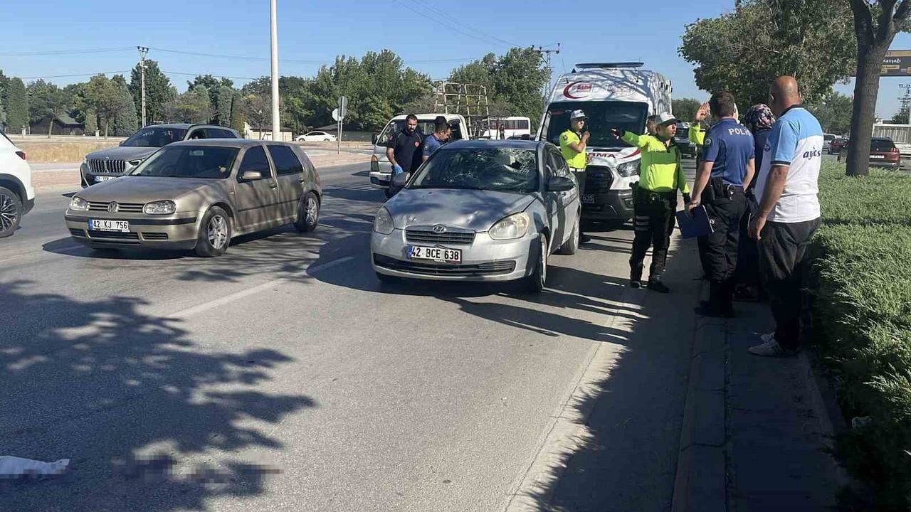 Konya'da otomobilin çarptığı bisikletli ağır yaralandı