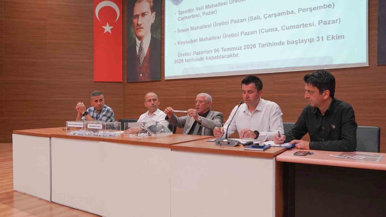 Melikgazi'de üretici pazar yeri için kura çekimi yapıldı
