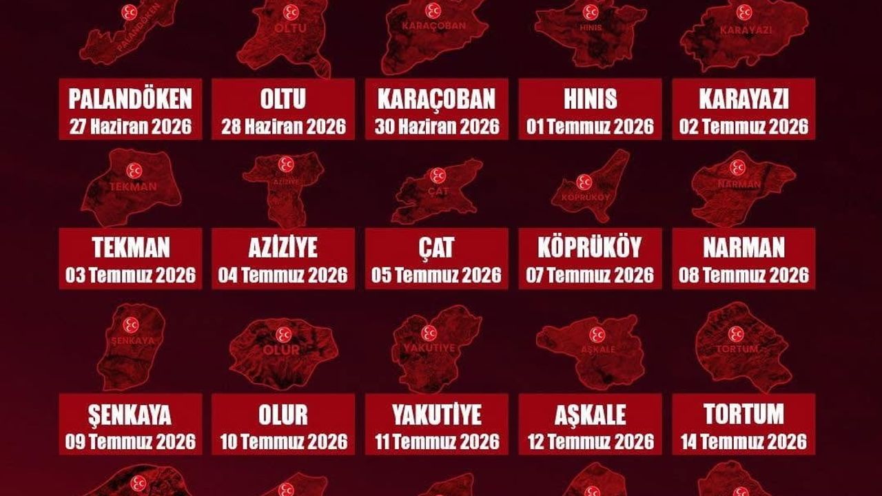 MHP Erzurum'da ilçe kongre takvimi açıklandı