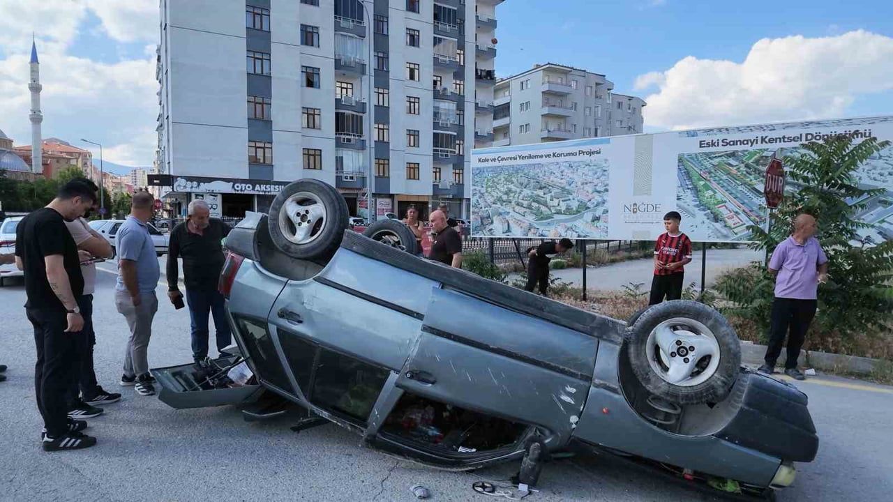 Niğde'de otomobil takla attı: 1 yaralı