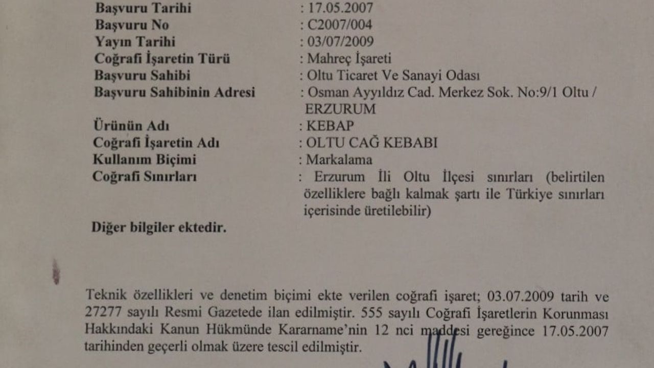 Oltu Cağ Kebabı için yeni dönem: yetki belgesi ve tabela zorunluluğu geldi