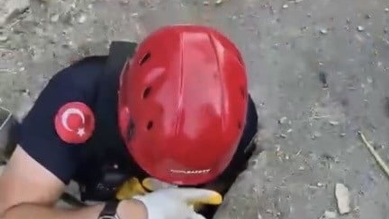 Osmaniye’de balyozla genişletilen kuyudan yavru kedi kurtarıldı