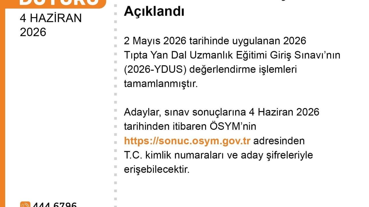 ÖSYM 2 Mayıs 2026 YDUS sonuçlarını açıkladı: İki soru güncellemesi yapıldı