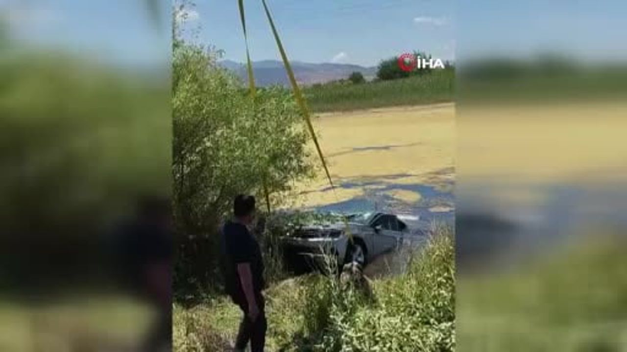 Otomobil göle düştü, sürücü kendi imkanlarıyla kurtuldu