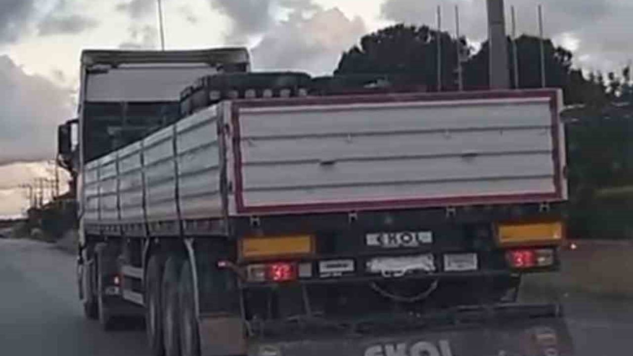 Samsun'da plakasını köpükle kapatan tıra 236 bin lira ceza