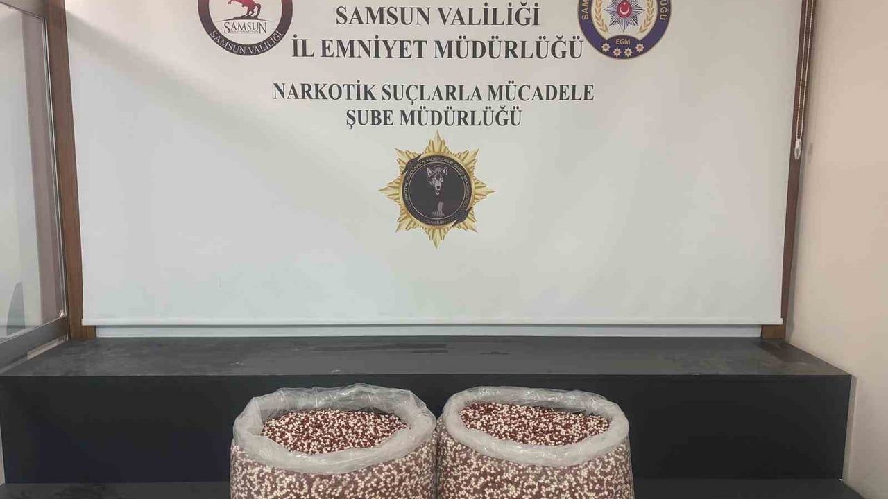 Samsun'da tırın yatak bölümünde 129 bin 500 sentetik ecza hap ele geçirildi