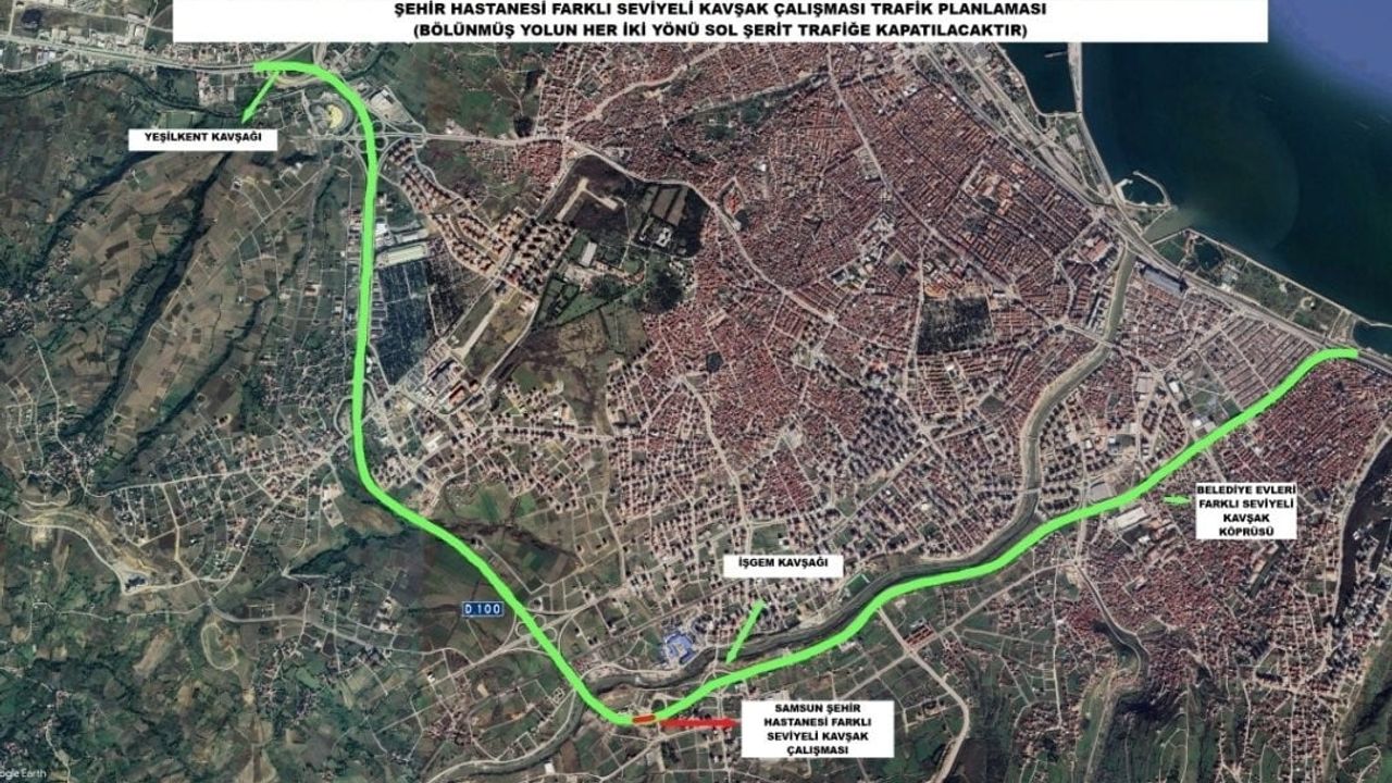 Samsun Şehir Hastanesi kavşak çalışması başlıyor