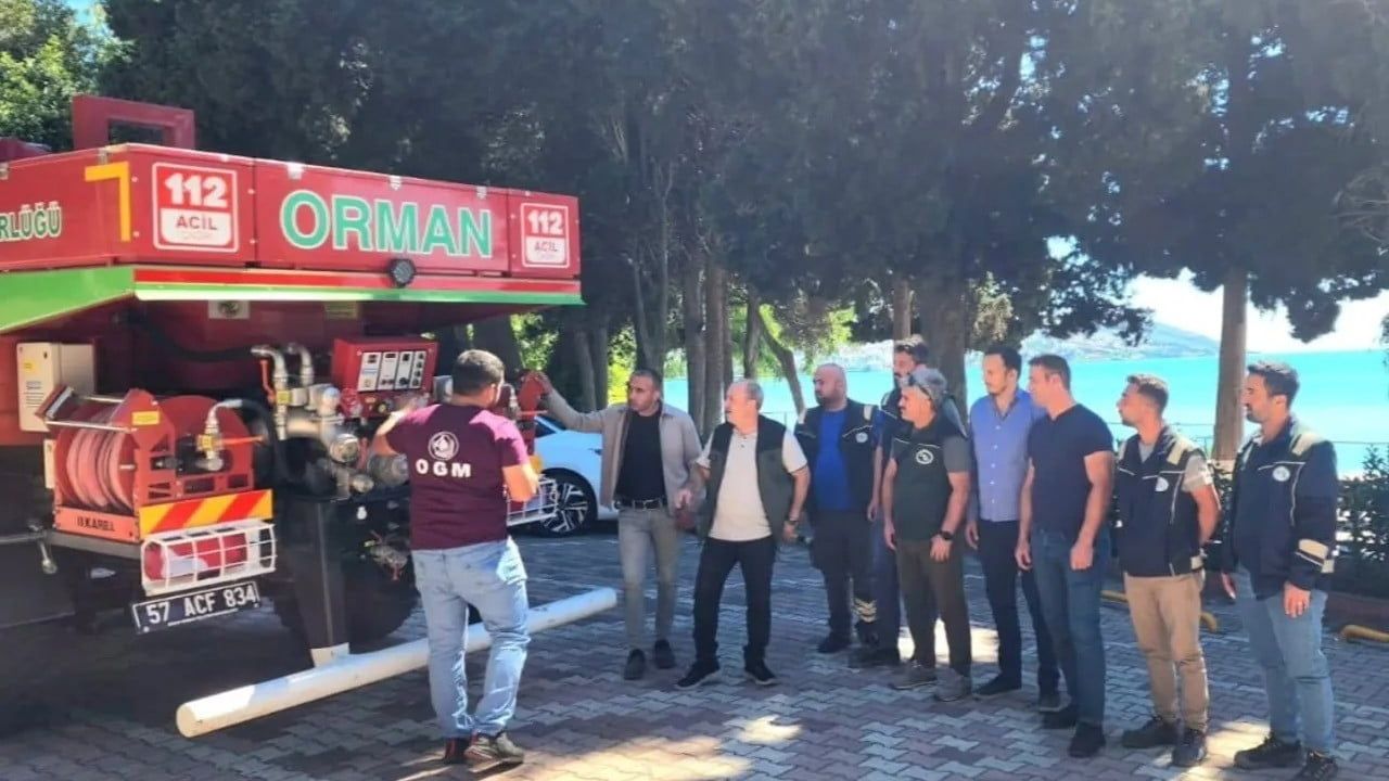 Sinop’ta iş makinesi operatörlerine orman yangını eğitimi