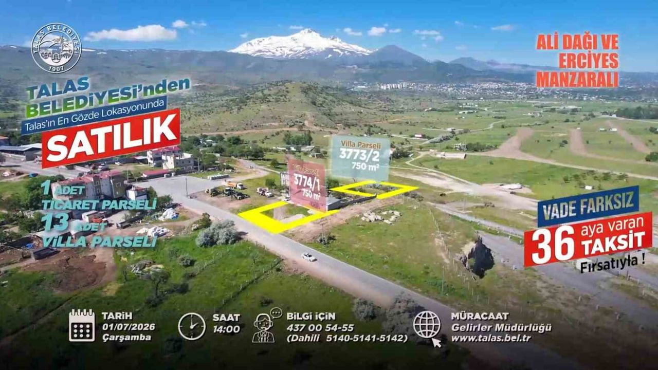 Talas’ta konut, ticaret ve villa arsa fırsatı bir arada