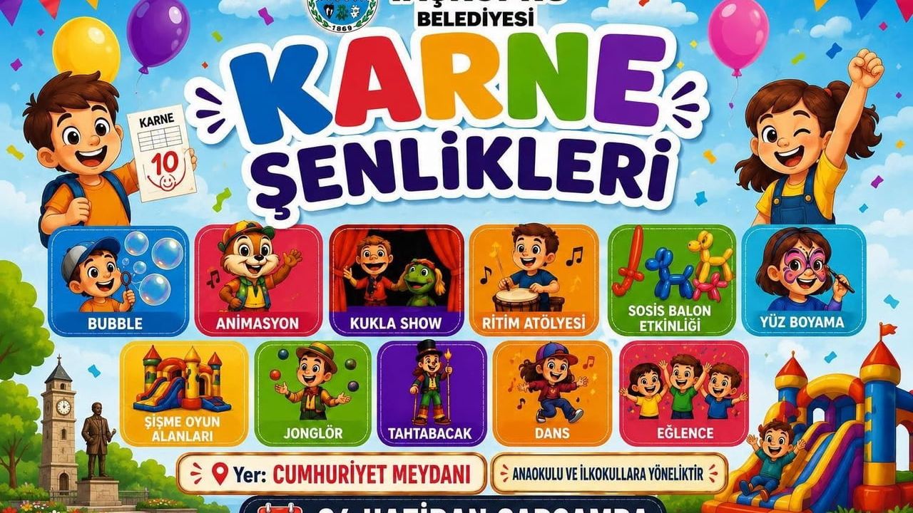Taşköprü Belediyesi'nden çocuklara karne şenliği