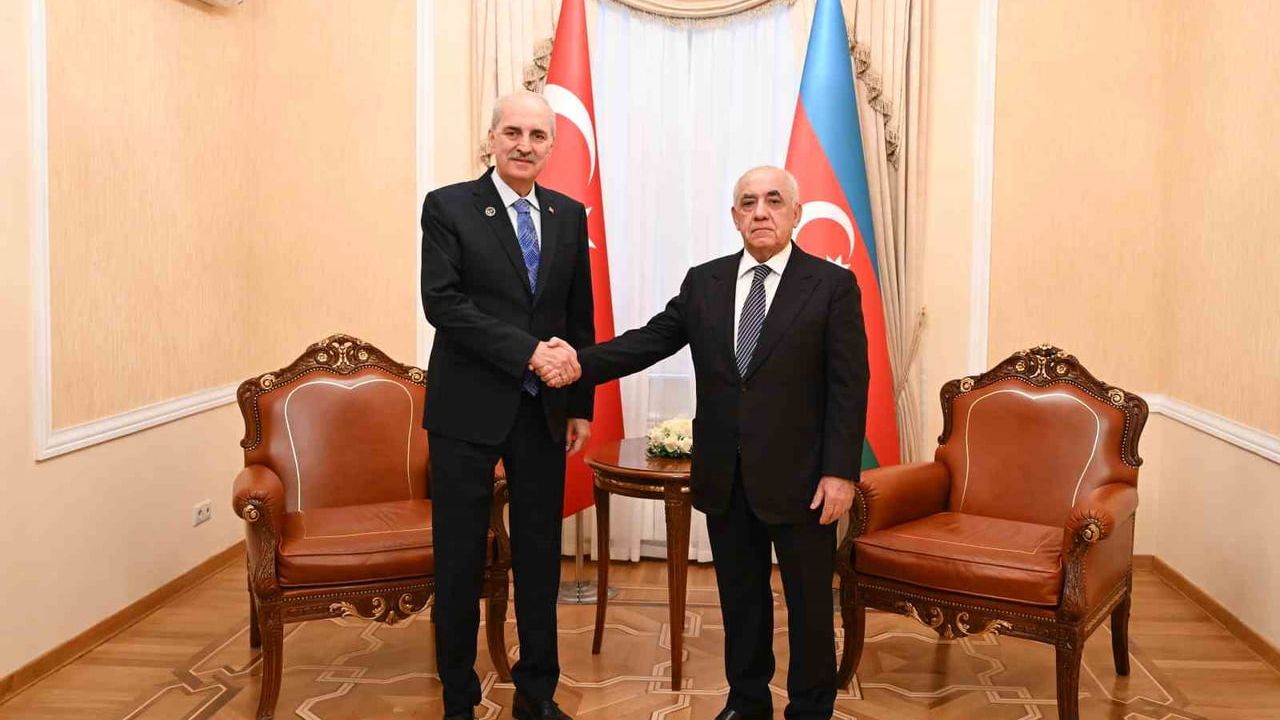 TBMM başkanı Kurtulmuş, Azerbaycan başbakanı Esedov ile görüştü
