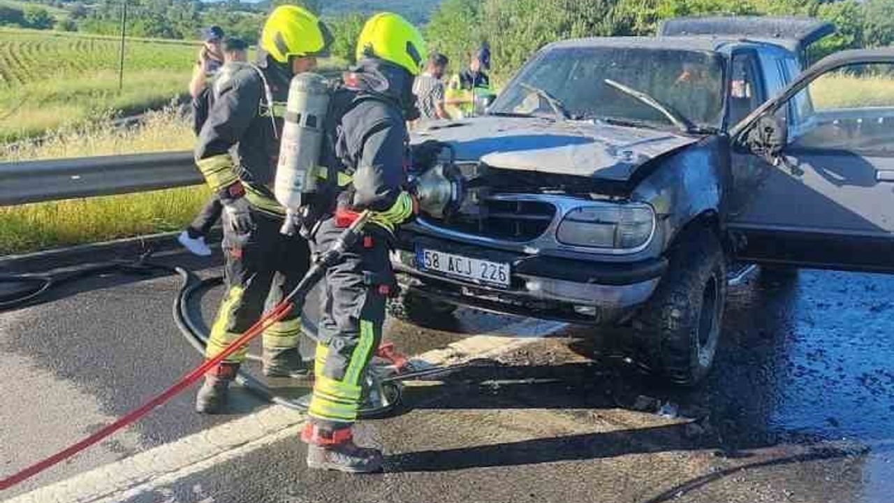 TEM Otoyolu'nda cip alev aldı