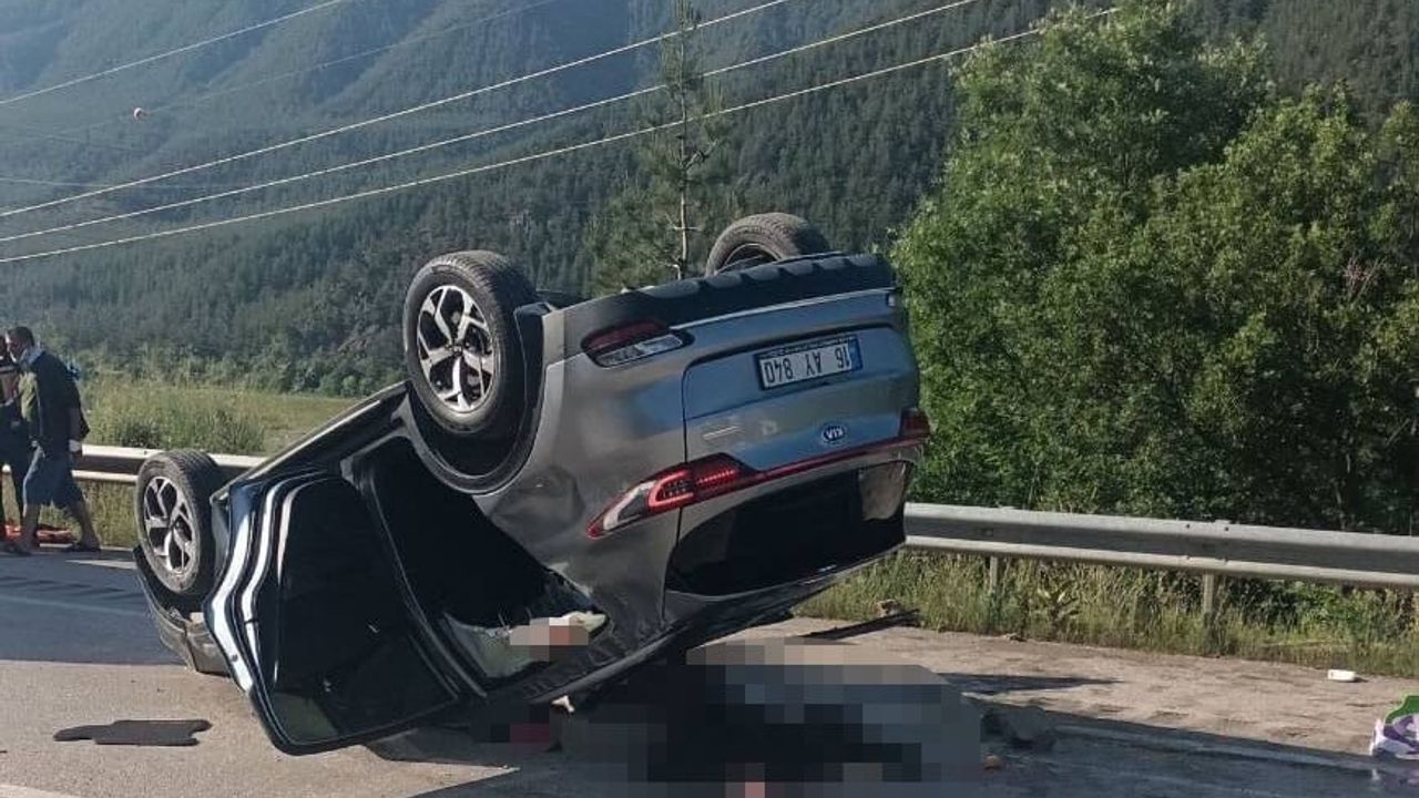Tokat'ta D-100'de takla atan otomobil: 1 ölü, 5 yaralı