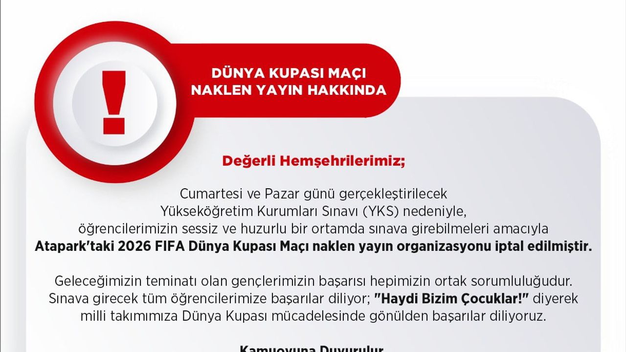 Uşak'ta YKS nedeniyle maç yayını iptal edildi