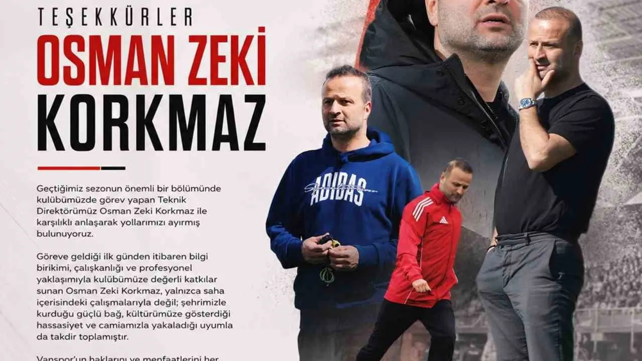 Vanspor, Teknik Direktör Osman Zeki Korkmaz ile Karşılıklı Anlaşmayla Yollarını Ayırdı