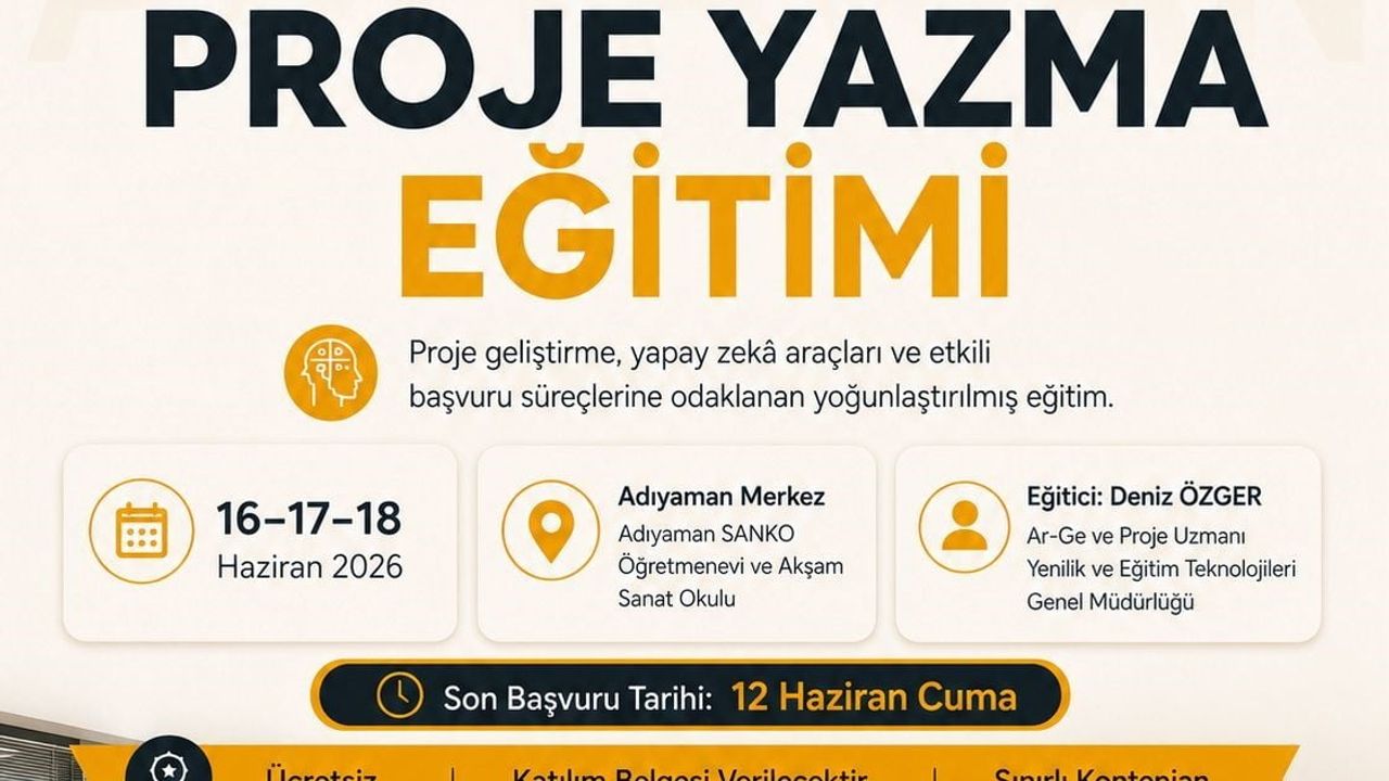 Yapay zeka destekli proje eğitimi Adıyaman’da yapılacak