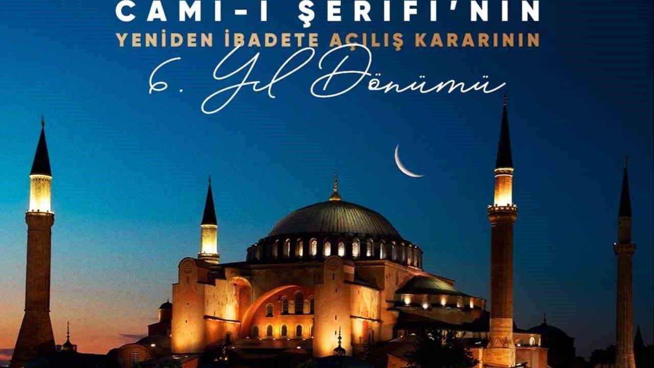 Acar'dan Ayasofya yeniden ibadete açılışının yıl dönümü paylaşımı