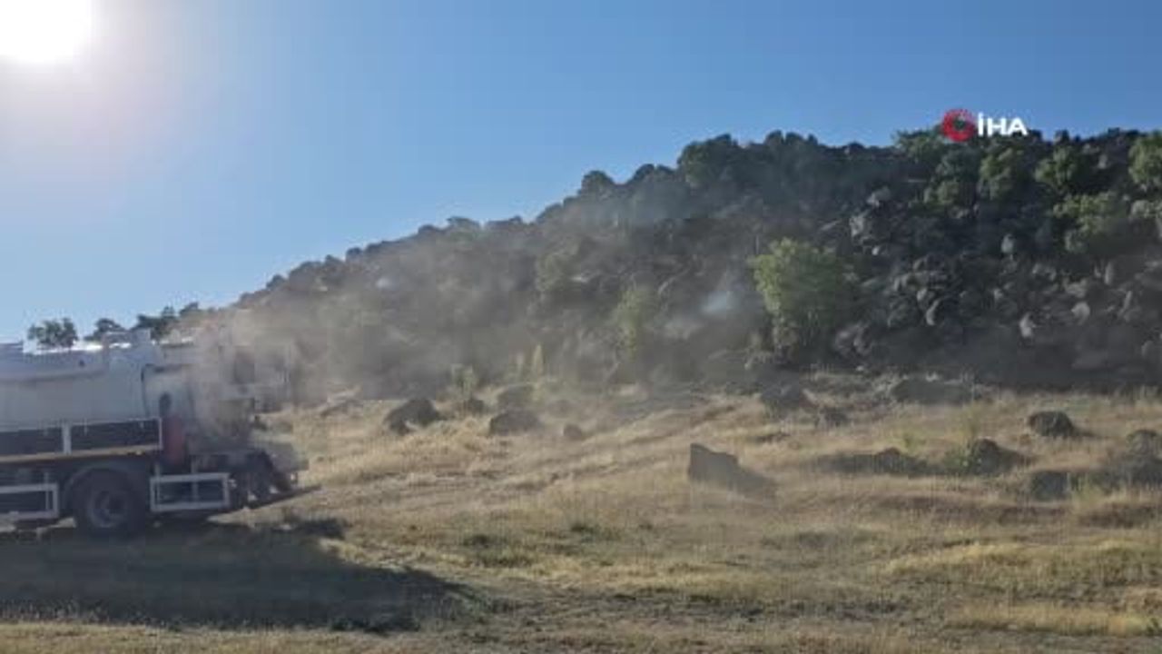 Adilcevaz'da Aydınlar kırsalında 500 dönüm otlak yandı