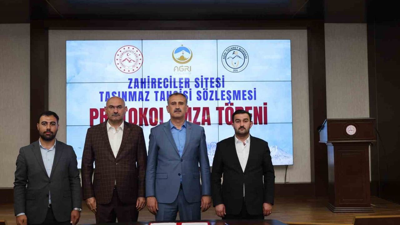 Ağrı’da zahirecilik sektörüne yönelik taşınmaz tahsisi için sözleşme imzalandı