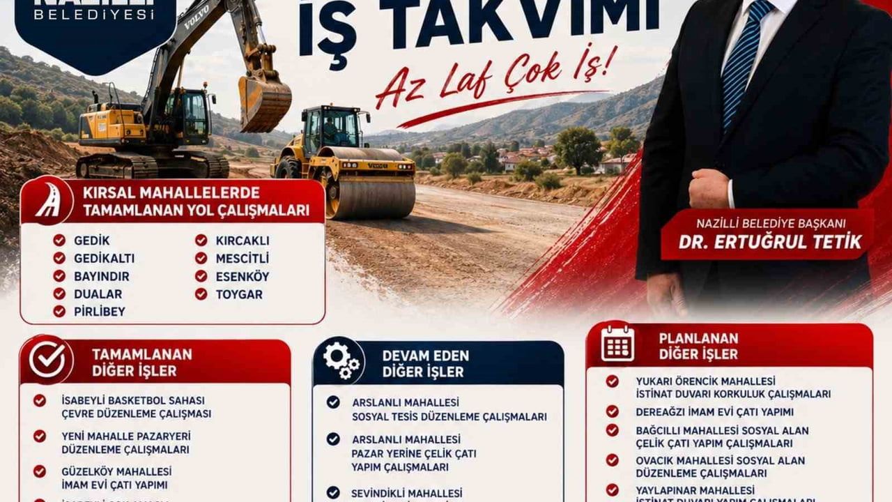 Ağustos ayında Nazilli'de yatırım atağı: merkez ve kırsalda öncelik asfalt ve sosyal tesisler