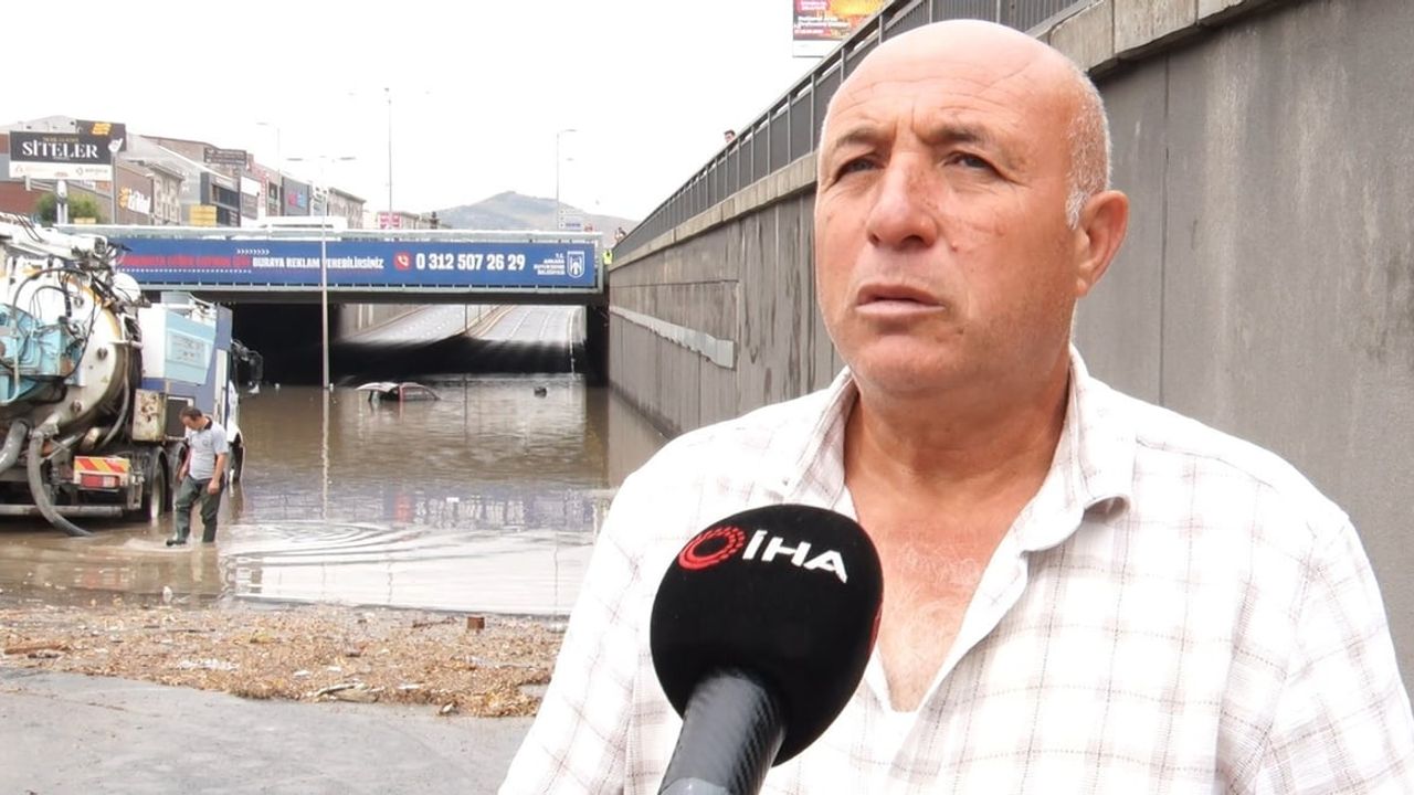 Ankara'da selde aracı kullanılmaz hale gelen sürücü belediyeyi suçladı