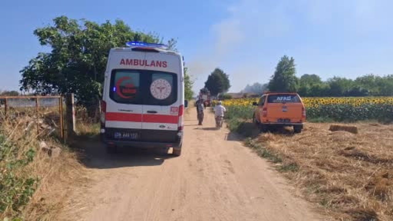 Babaeski’de çiftlikte çıkan yangın itfaiye ekiplerince söndürüldü