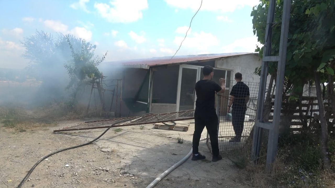 Bafra’da bağ evi yandı: 1 büyükbaş hayvan telef oldu