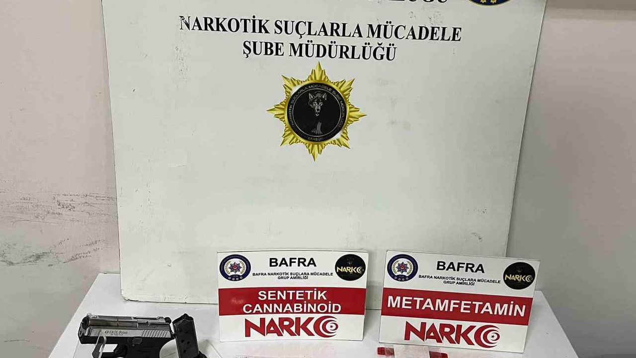 Bafra’da uyuşturucu operasyonu: uyuşturucu ve ruhsatsız tabanca ele geçirildi