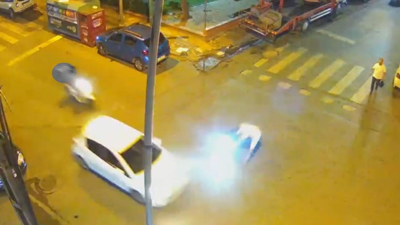 Bahçelievler'de ani manevra yapan motosiklet sürücüsü düştü