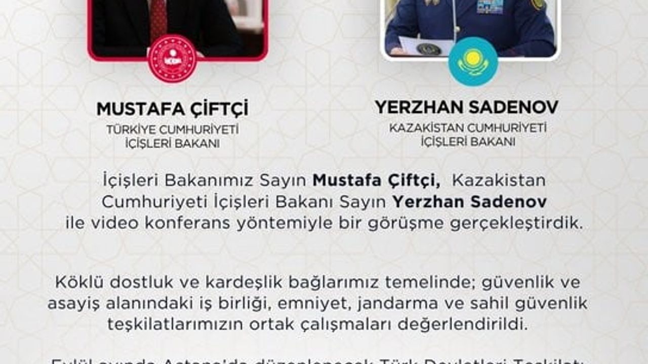 Bakan Çiftçi, Kazakistanlı mevkidaşı ile video konferansla görüştü