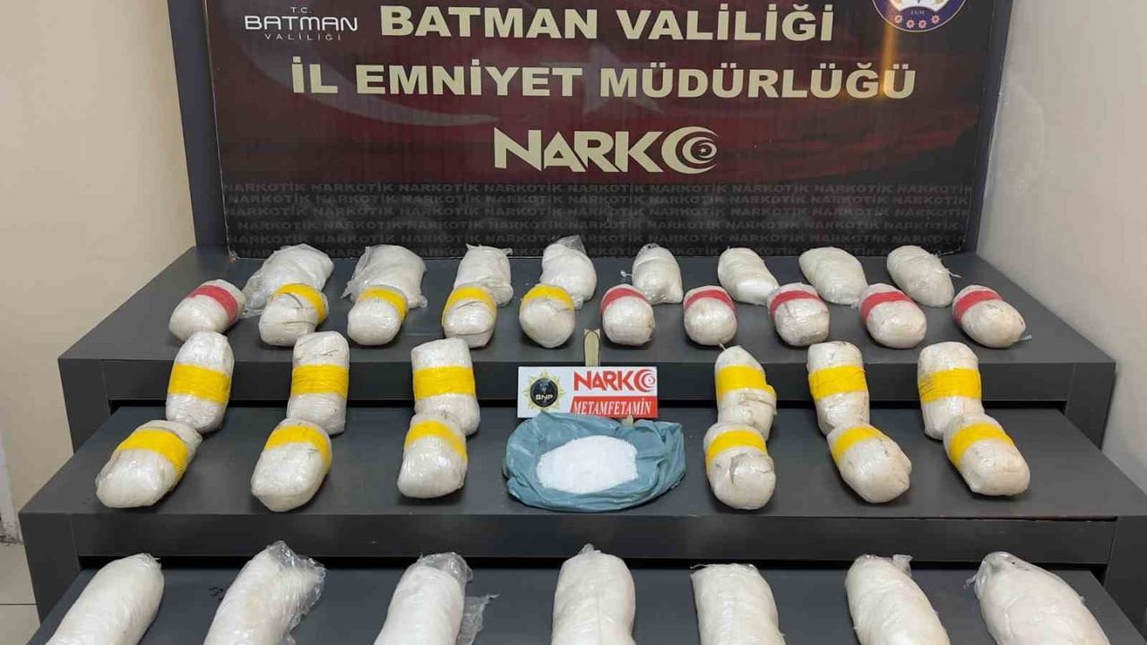 Batman’da uyuşturucu operasyonunda 19 kilo 250 gram metamfetamin ele geçirildi