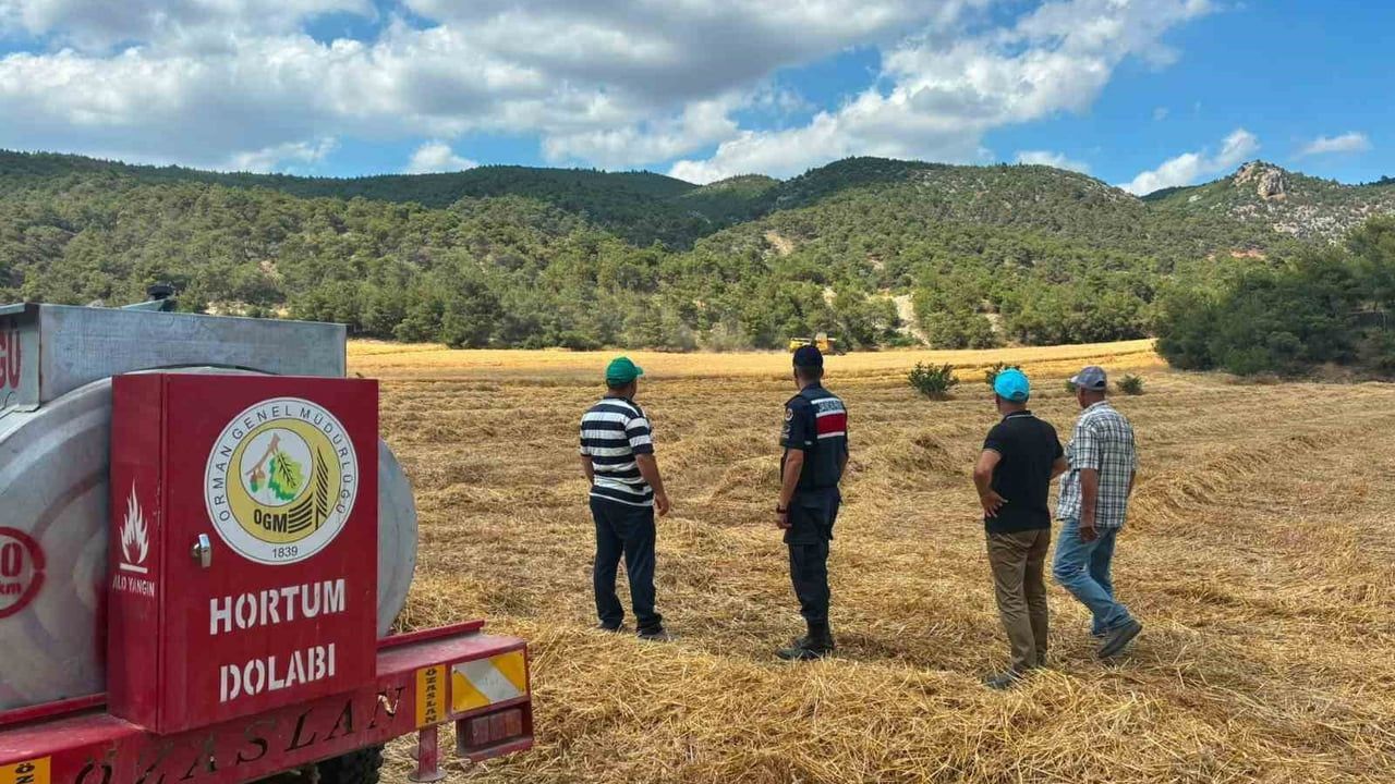 Bilecik’te biçerdöver operatörlerine yangın uyarısı