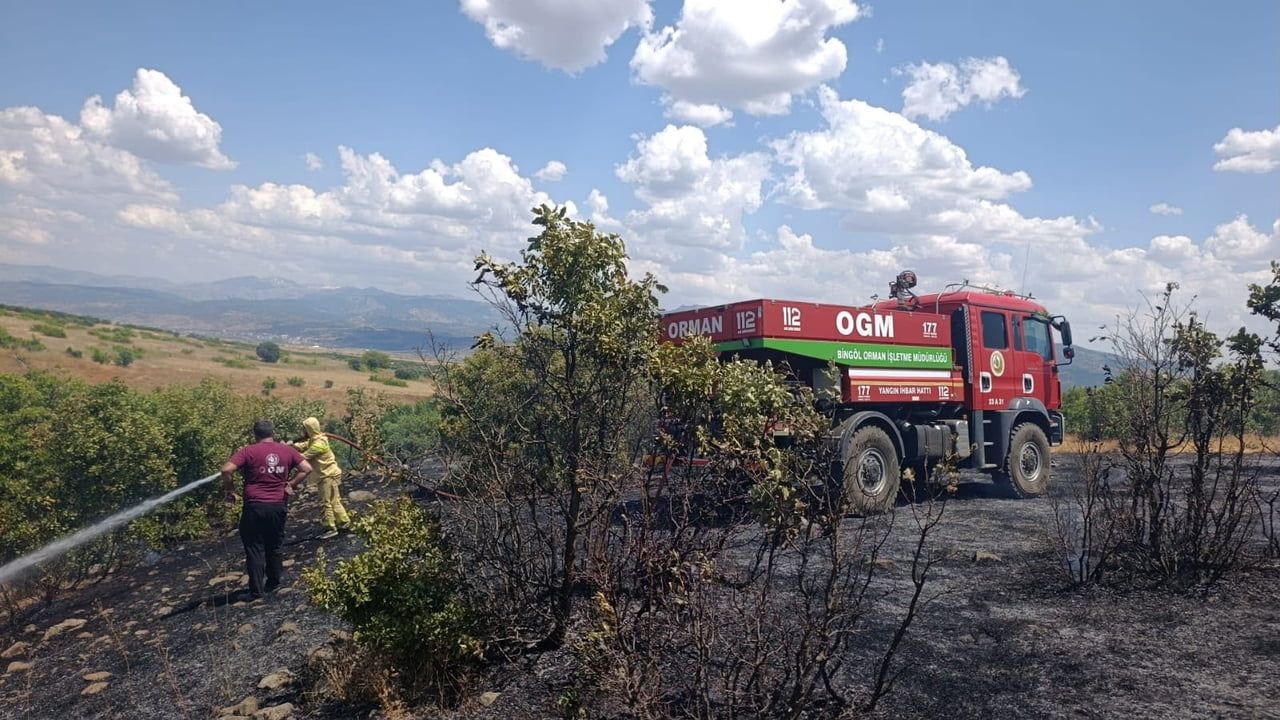 Bingöl’de Yamaç köyünde orman yangını büyümeden söndürüldü