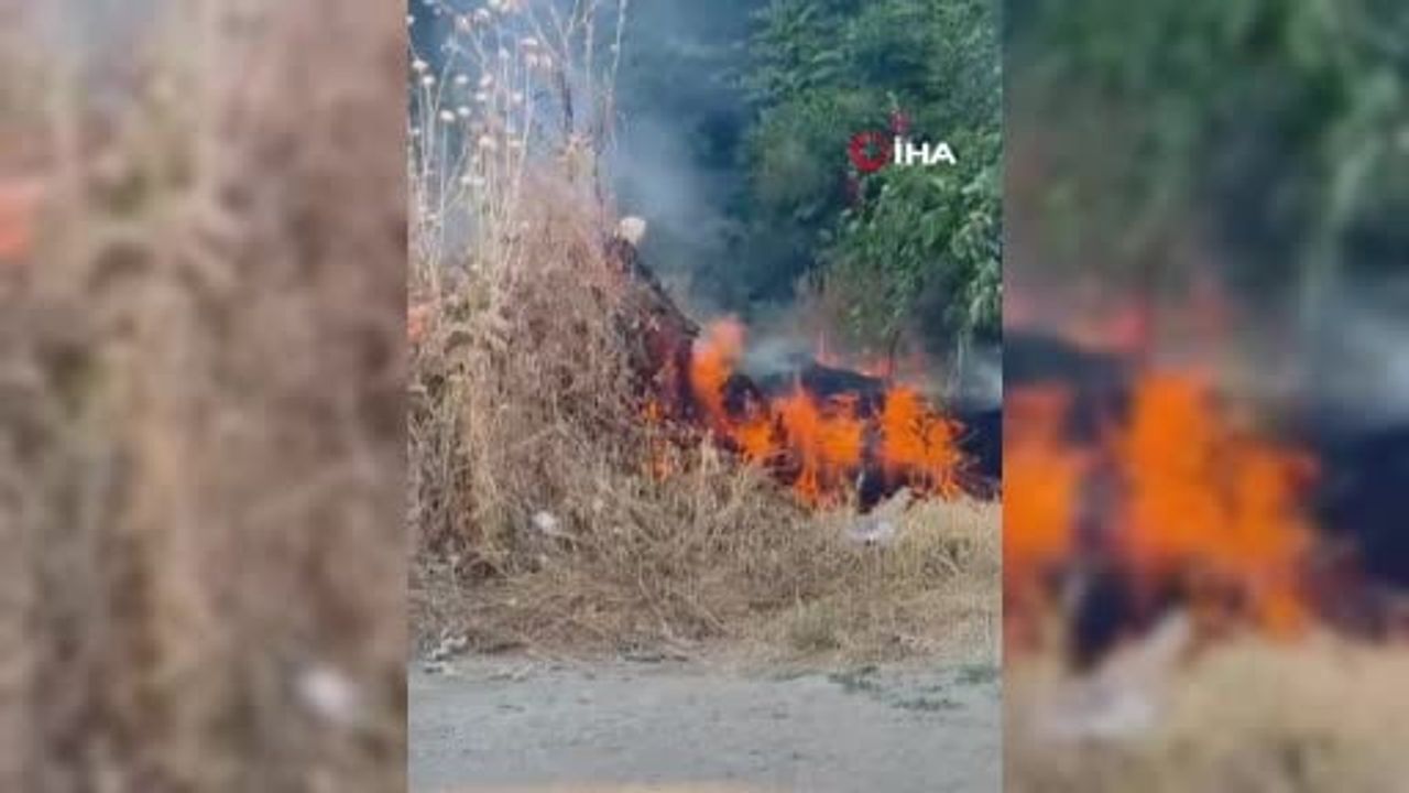 Bolu'da mahalle dayanışması itfaiyeden önce ot yangınını söndürdü
