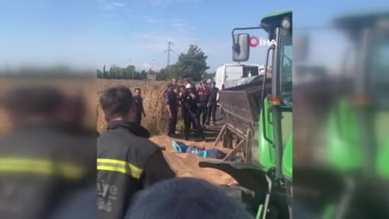 buğday yüklü römorkun altında kalan tamirci yaşamını yitirdi