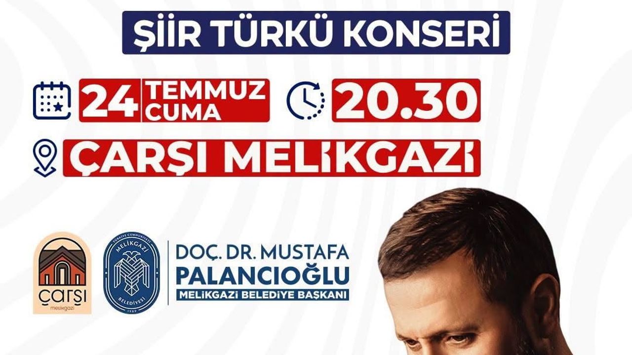 Çarşı Melikgazi'de şiir ve türkü akşamı