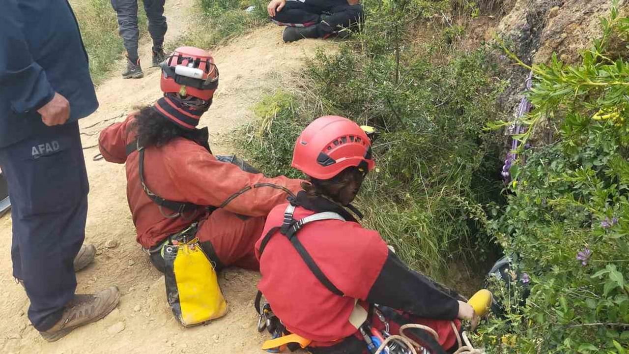 Çorum'da define ararken mağarada mahsur kalan kişinin cenazesine ulaşıldı