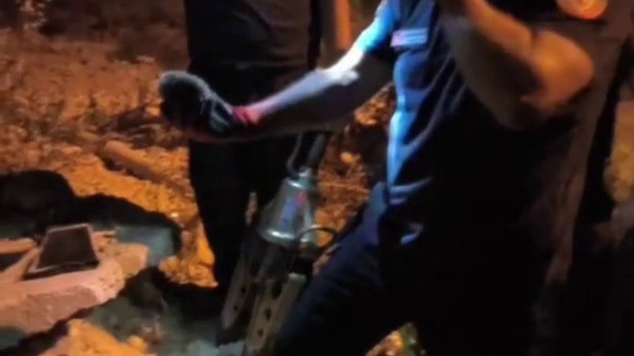 Demir borunun içinde mahsur kalan kirpi itfaiyenin müdahalesiyle kurtarıldı