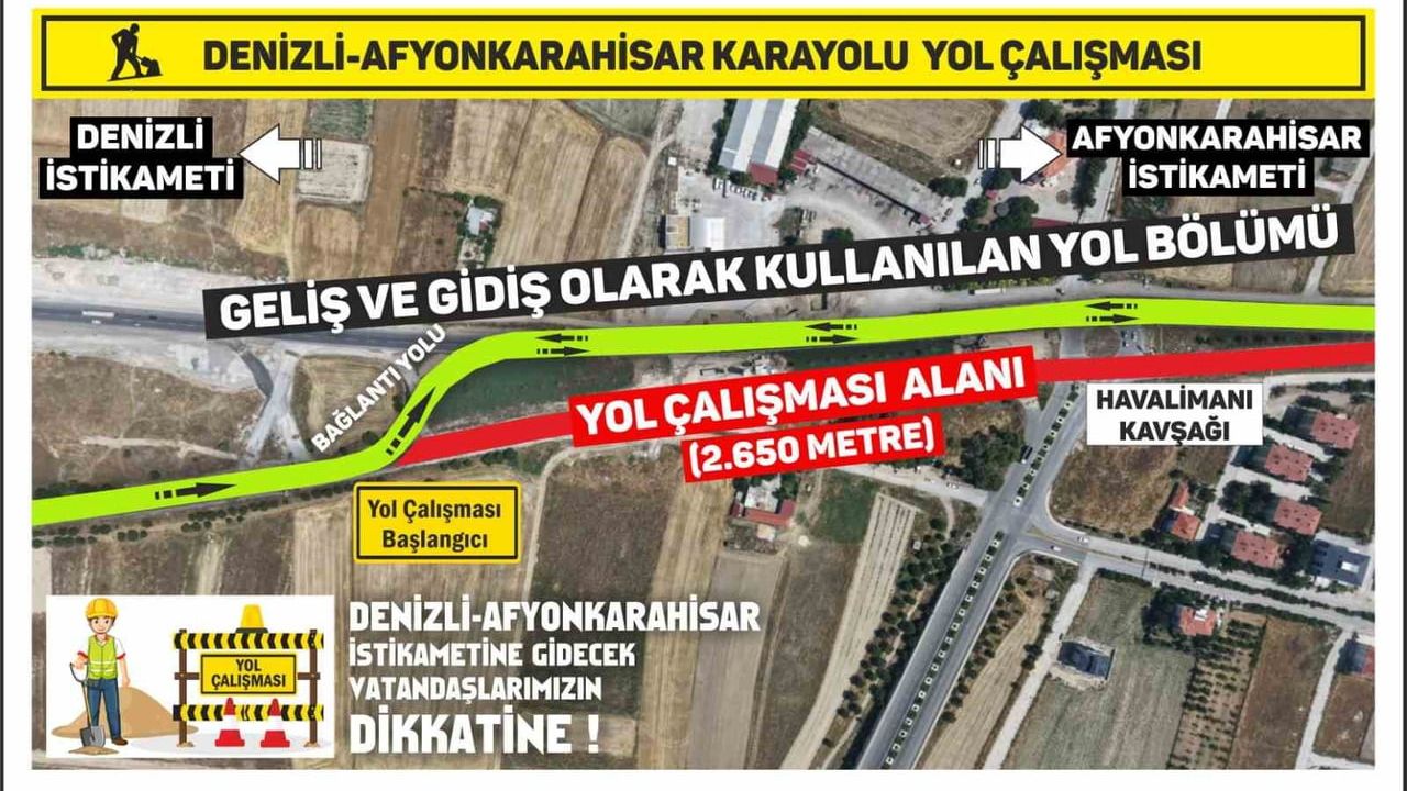Denizli-Afyonkarahisar karayolunda çalışmalar seyahatleri bir saate kadar uzatabilir