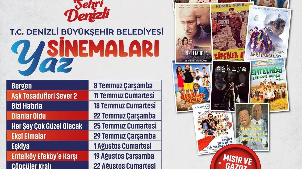 Denizli’de açık hava sinema günleri başlıyor