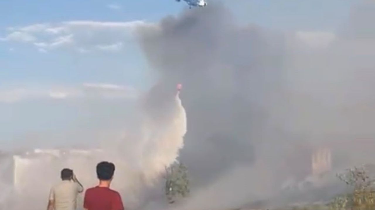 Denizli'de yerleşim yerine yakın otluk alanda çıkan yangın kontrol altına alındı