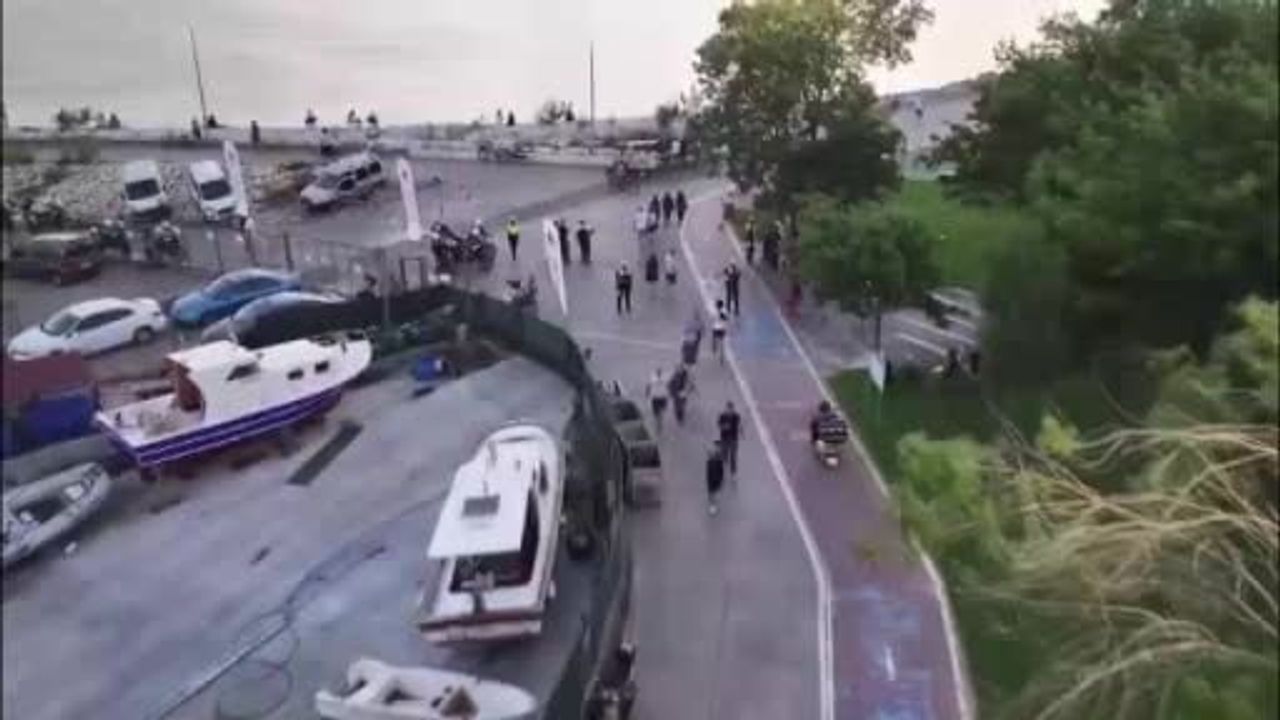 Dronla denetimde yaya yollarını ihlal eden motosiklet sürücülerine 407 bin 818 lira ceza