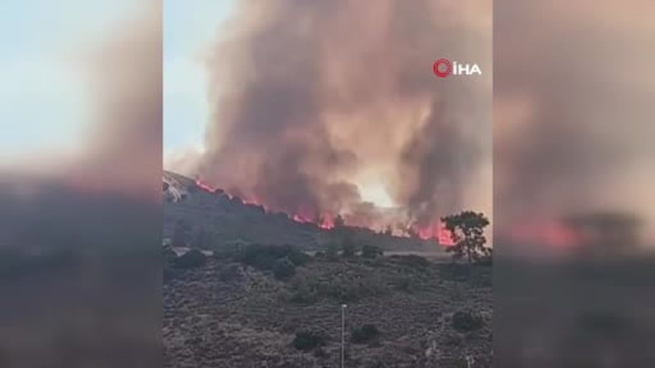 Eğitim atışı kıvılcımı: Kalo Horio yakınlarında 20 hektar yandı, köyler tahliye edildi