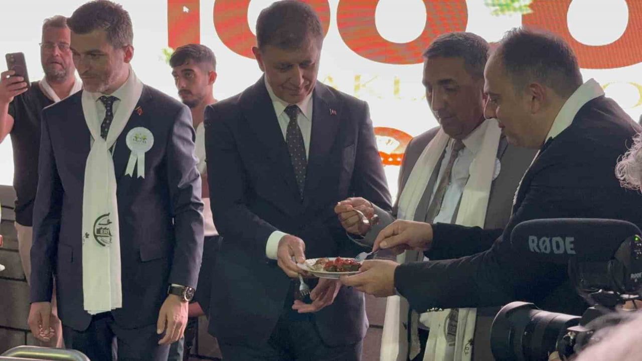 Erbaa'da Narince yaprağından yapılan 280 binlik dev sarma festivale damga vurdu