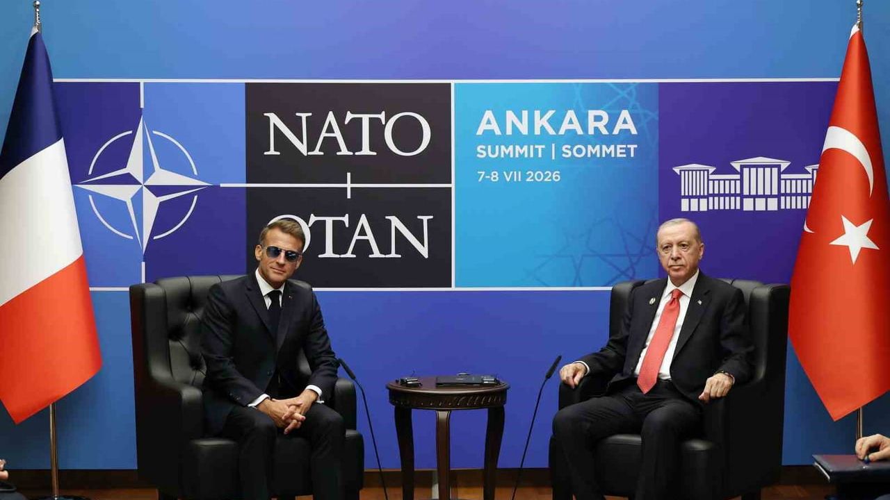 Erdoğan ve Macron, NATO liderler zirvesi kapsamında Ankara'da görüştü