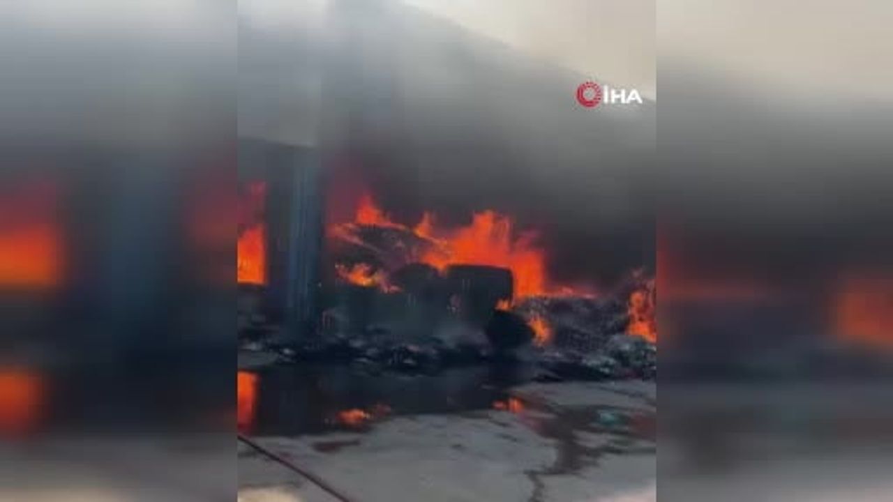 Ergene'de atık toplama tesisinde yangın, itfaiye ekipleri seferber oldu