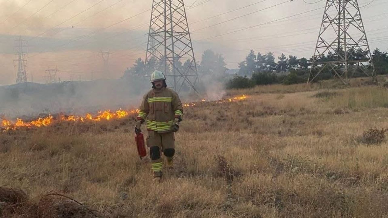 Erzin'de trafodan çıkan alevler otluk alana sıçradı