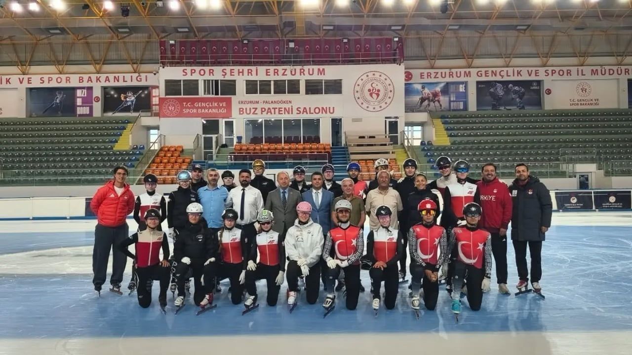 Erzurum’da uluslararası short track kampı