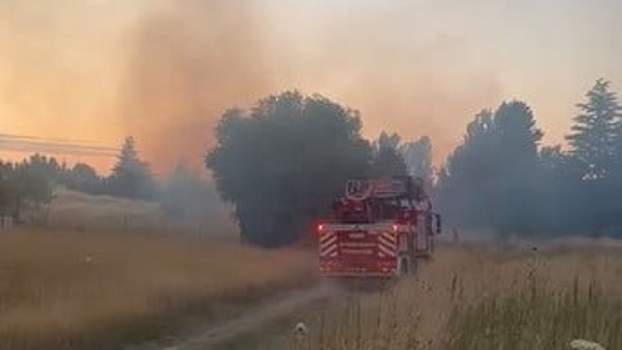 Eskişehir'de Odunpazarı 71 Evler Mahallesi'nde otluk alanda çıkan yangın kontrol altına alındı
